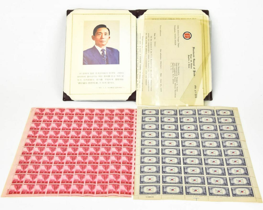 Collection of Korean Postage Stamps: Collection of Korean Postage Stamps. Sheets and booklet of Korean postage stamps.
