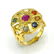 Vintage Diamond & Natural Emerald Ruby Pearl Ring