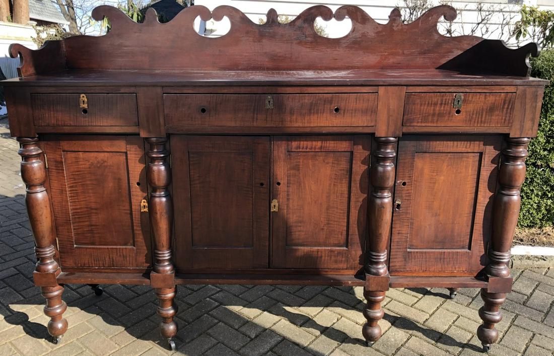 Antique American Empire Carved Side Board Console (1 of 10)