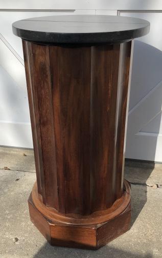 Antique Marble Top Carved Wooden Pedestal Cabinet (1 of 4)