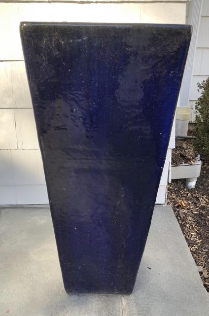 Contemporary Large Blue Glazed Outdoor Planter (1 of 4)