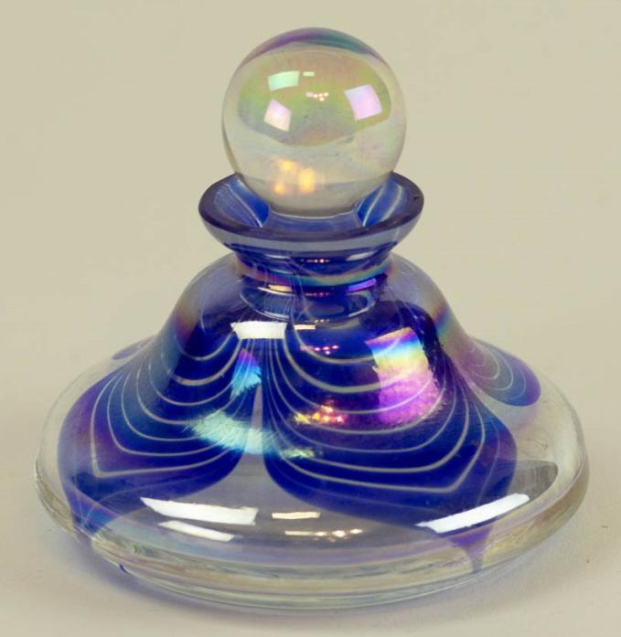 Vintage Pulled Feather Motif Art Glass Perfume (1 of 4)