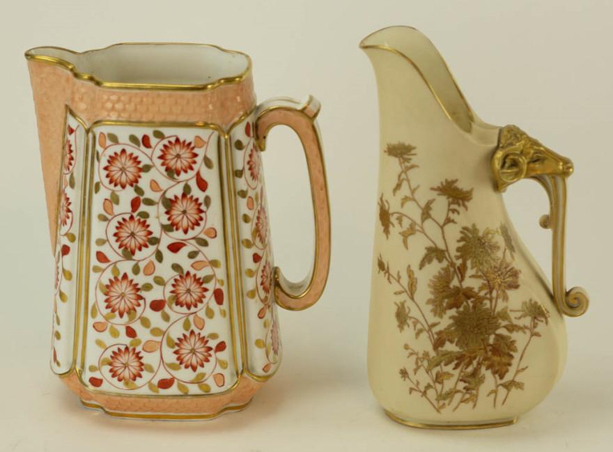 2 Antique Royal Worcester Porcelain Pitchers (1 of 5)