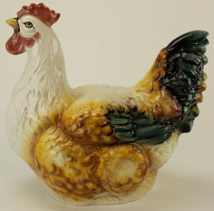 Large Hand Painted Ceramic Rooster, Carraro Italy (1 of 4)