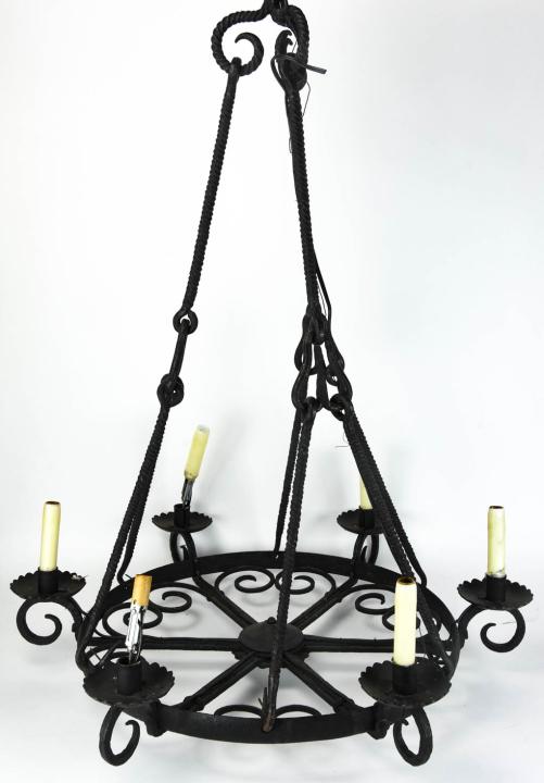 Gothic Revival Wrought Iron 6 Light Chandelier (1 of 7)
