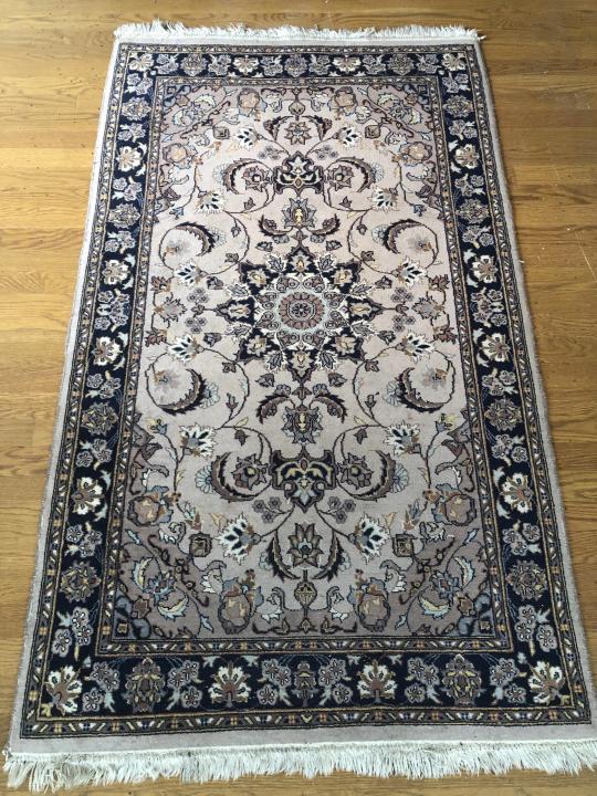 Hand Knotted Wool & Silk Persian Area Carpet (1 of 3)