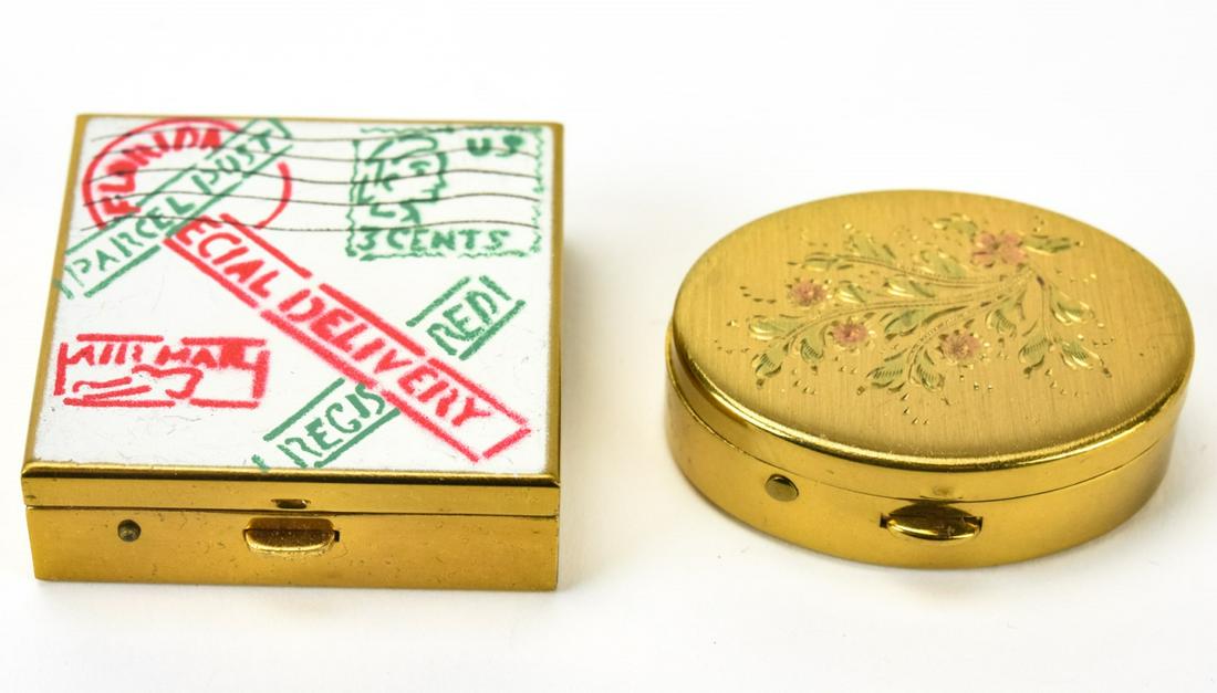 Two Vintage Gilt Metal Pill Boxes (1 of 5)