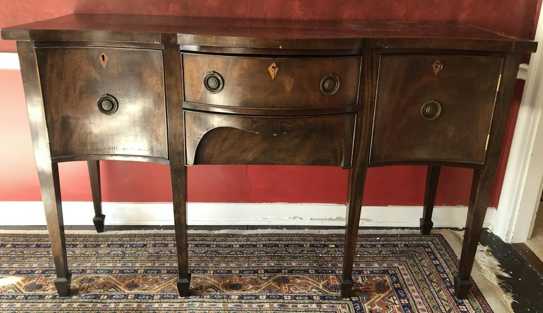 Antique English Hepplewhite Mahogany Side Board (1 of 10)