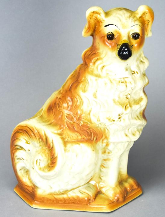 Large 19th C Antique English Staffordshire Dog (1 of 5)
