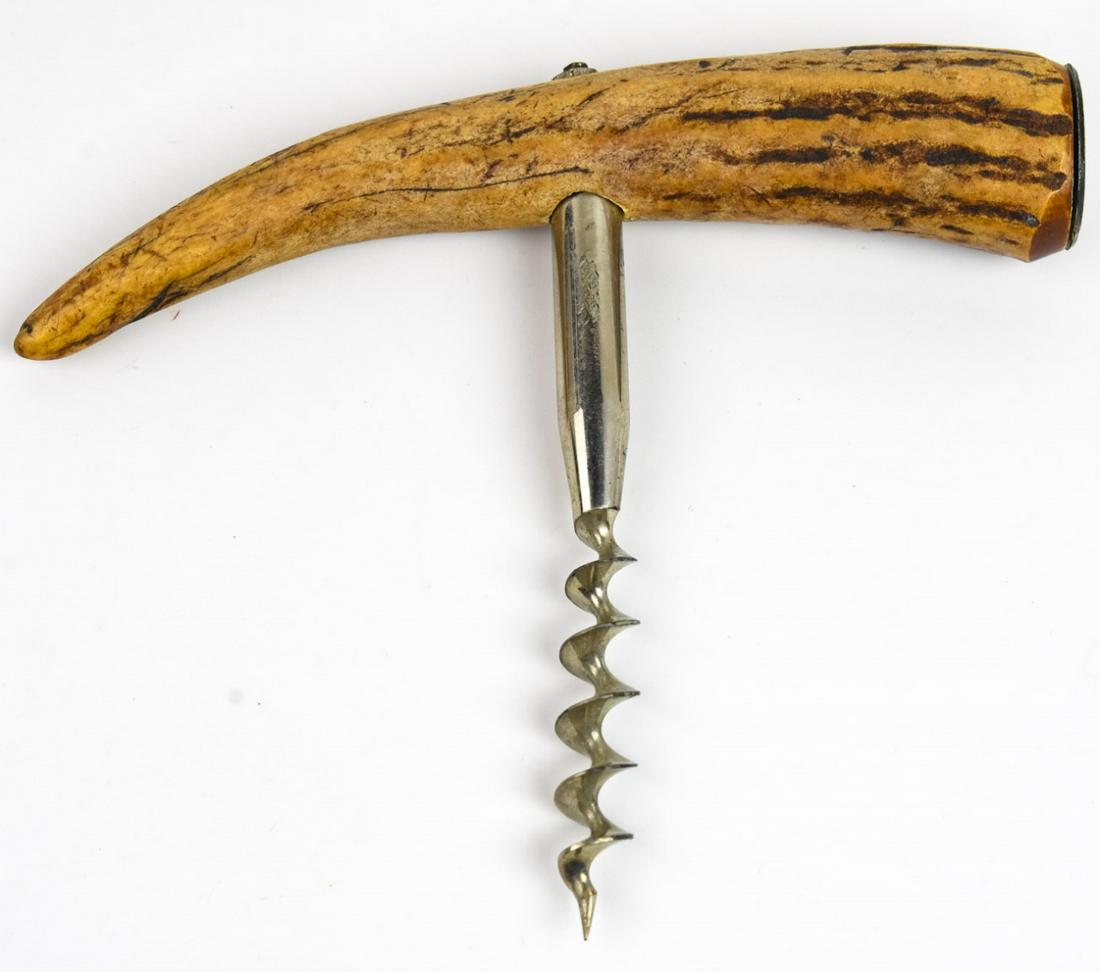 Vintage Bar Ware - Carved Horn & Metal Corkscrew (1 of 8)