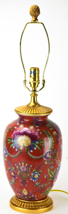 Porcelain Chinese Hand Painted Urn Form Lamp (1 of 6)