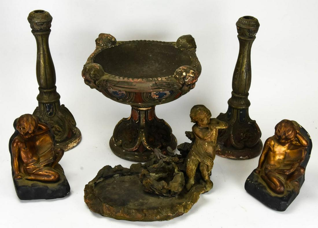 Vintage Hand Painted Plaster Decorative Items (1 of 5)