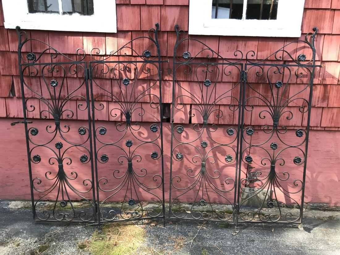 Antique Early 20th C Wrought Iron Garden Gates (1 of 8)