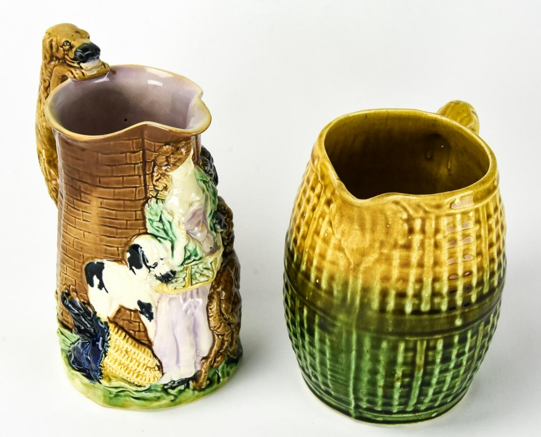 2 Antique Figural Majolica Pitchers (1 of 7)