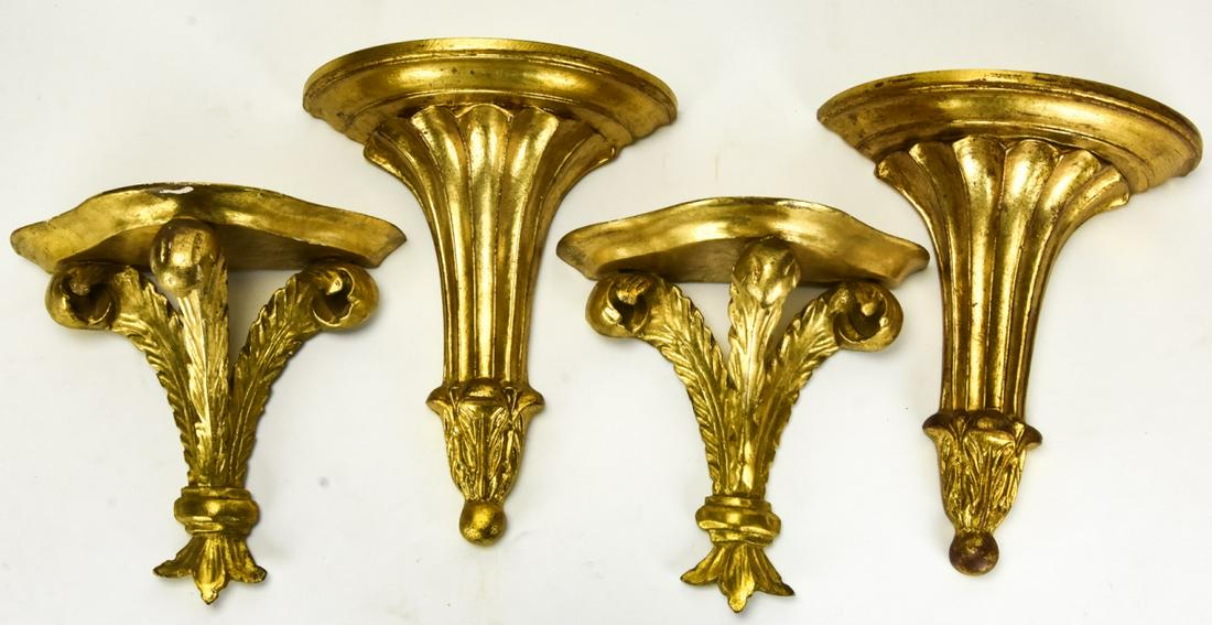 2 Pairs Gilt Carved Florentine Wall Brackets (1 of 5)