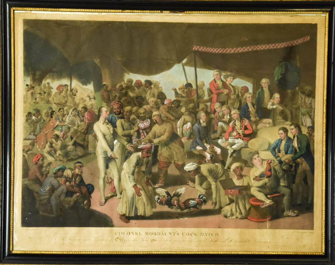 18th C Richard Earlom Lithograph Cock Match (1 of 7)