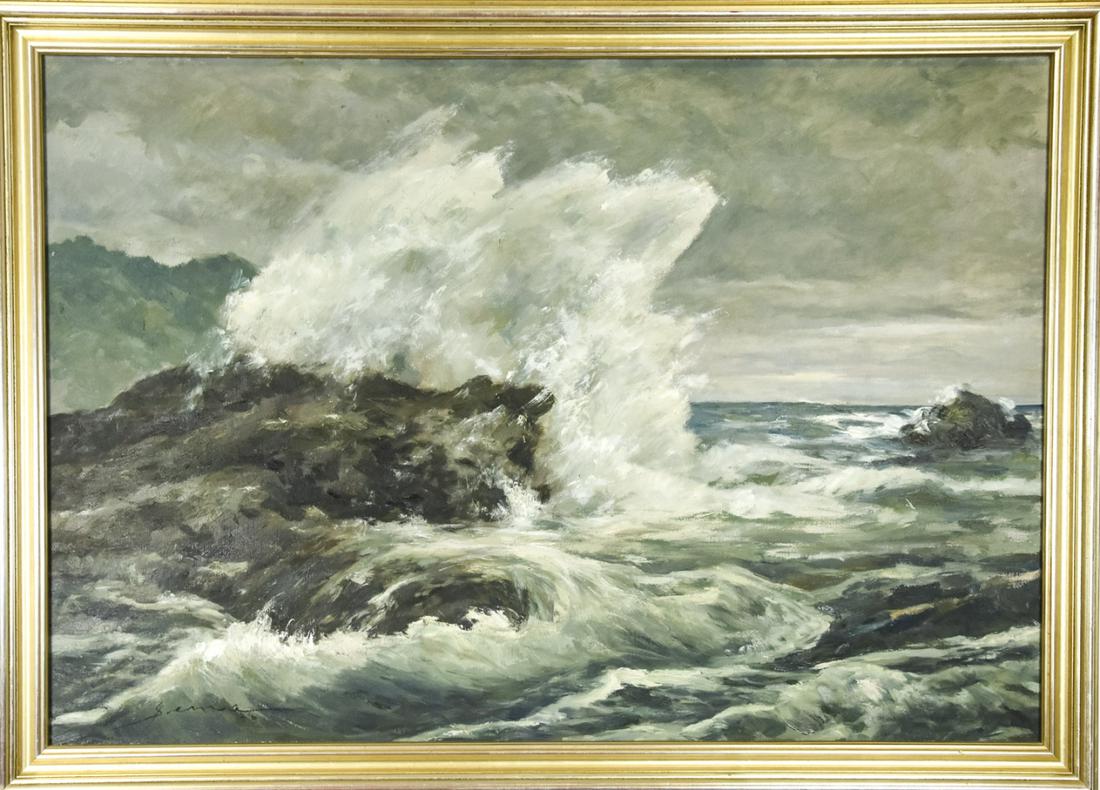 Serafin Serna Oil Painting on Canvas Crashing Wave (1 of 9)