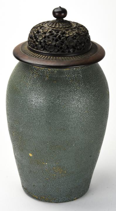 Chinese Textured Pottery Covered Ginger Jar (1 of 6)