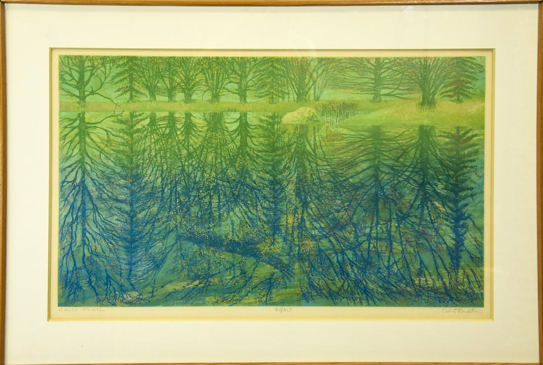 Robert Burkert Signed Serigraph Eagle River (1 of 8)