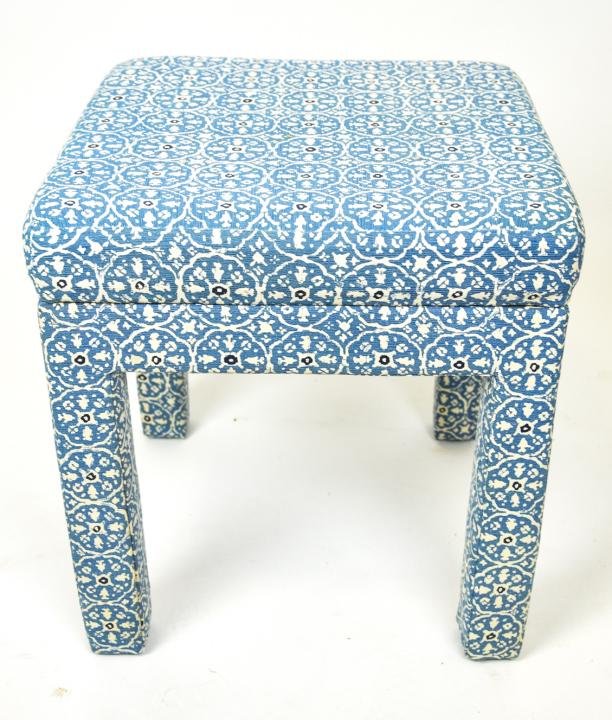 Batik Upholstered Parsons Style Dressing Stool (1 of 7)