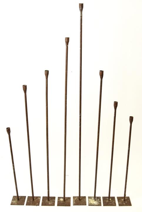 7 Artisan Forged Wrought Iron Garden Candlesticks (1 of 6)