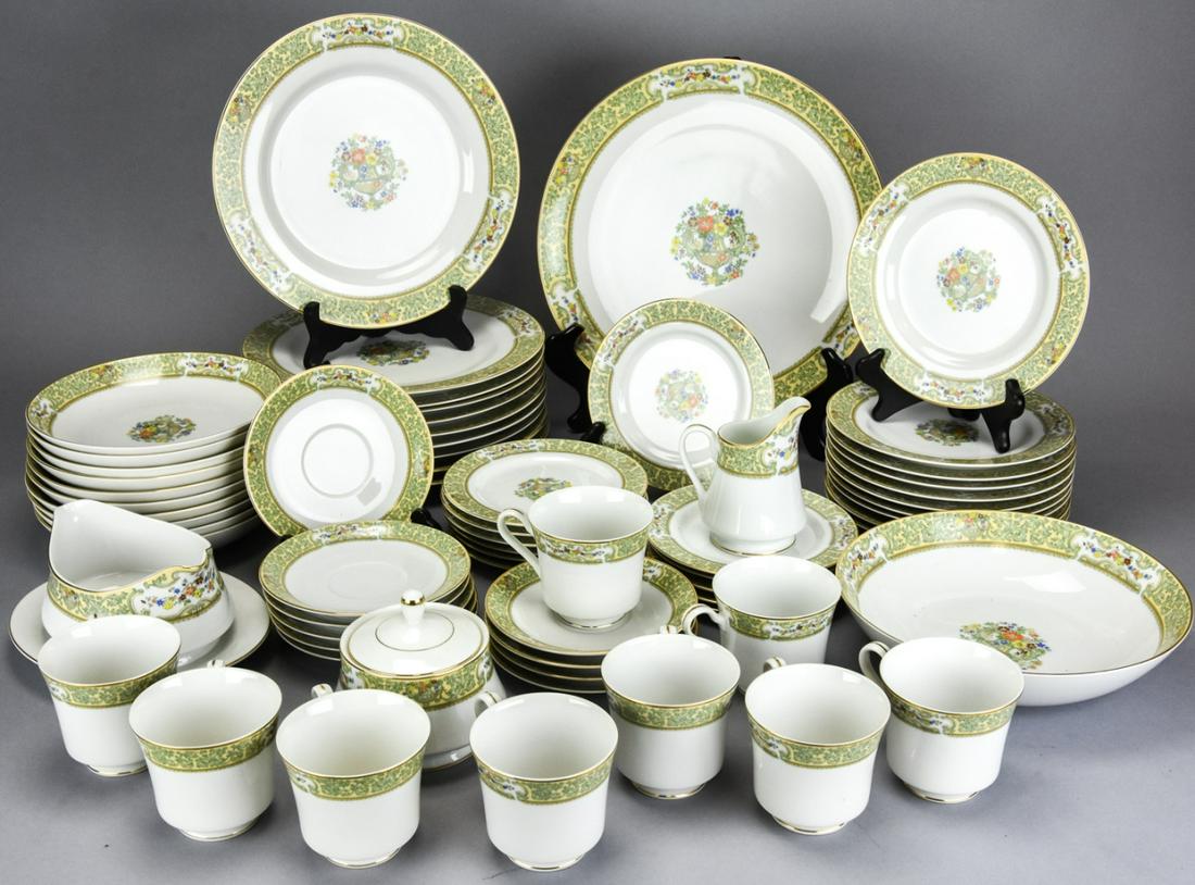 Mikasa Couture Summer Bouquet Porcelain Service 10: Mikasa Couture Summer Bouquet Porcelain Service for 10. Includes dinner plates, lunch plates, bowls, lunch plates, salad plates, coffee cups and saucers and serving pieces. Dinner plates measure 11 in