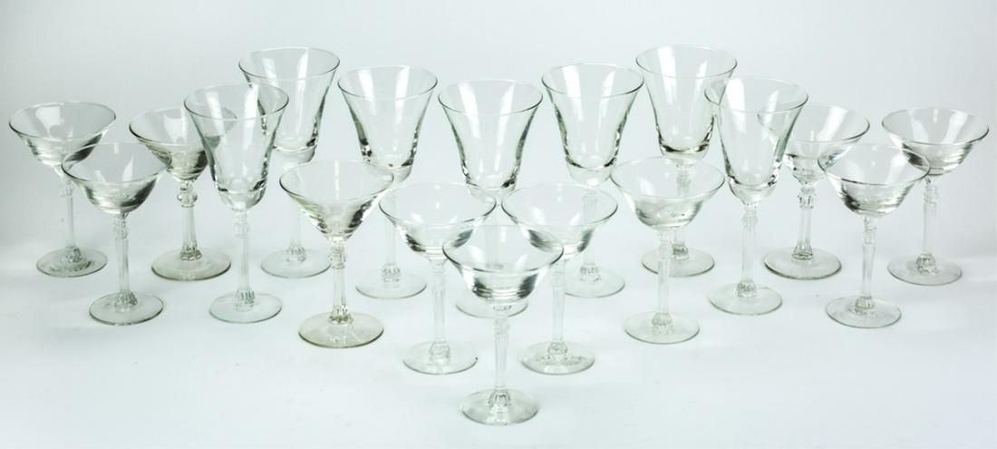 Vintage Hand Blown Venetian Martini Wine & Glasses: 18 Vintage Hand Blown Venetian Glass Martini and Wine Glasses. Martini Glass is 6 inches x 4 inches in diameter.