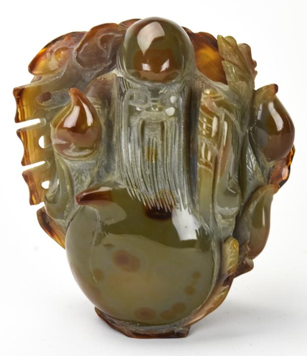 Fine Chinese Agate Carving of God of Longevity (1 of 6)