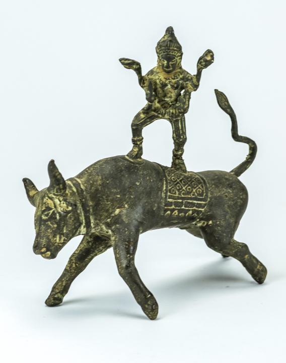 Chinese Bronze Warrior on Ox Figural Statue (1 of 4)
