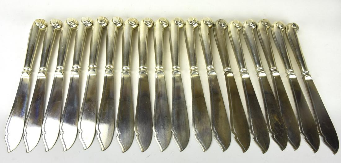English Sterling Silver Set of 18 Fish Knives (1 of 7)