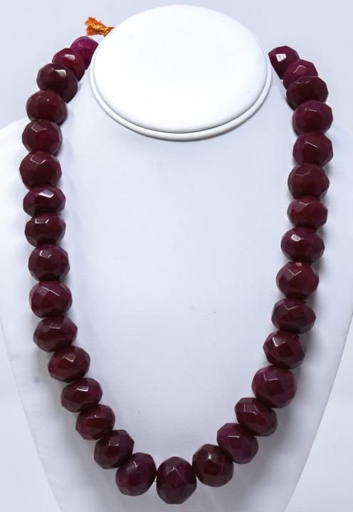 Hand Carved 1250 Carat Ruby Beaded Necklace (1 of 5)