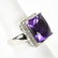 14K White Gold Amethyst & Diamond Cocktail Ring - 4