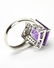 14K White Gold Amethyst & Diamond Cocktail Ring - 5