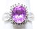 14K White Gold Pink Sapphire & Diamond Ring