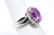 14K White Gold Pink Sapphire & Diamond Ring - 5