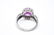 14K White Gold Pink Sapphire & Diamond Ring - 6