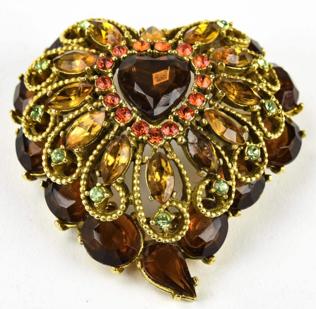 1960s Capri Layered Heart Pendant or Brooch (1 of 6)