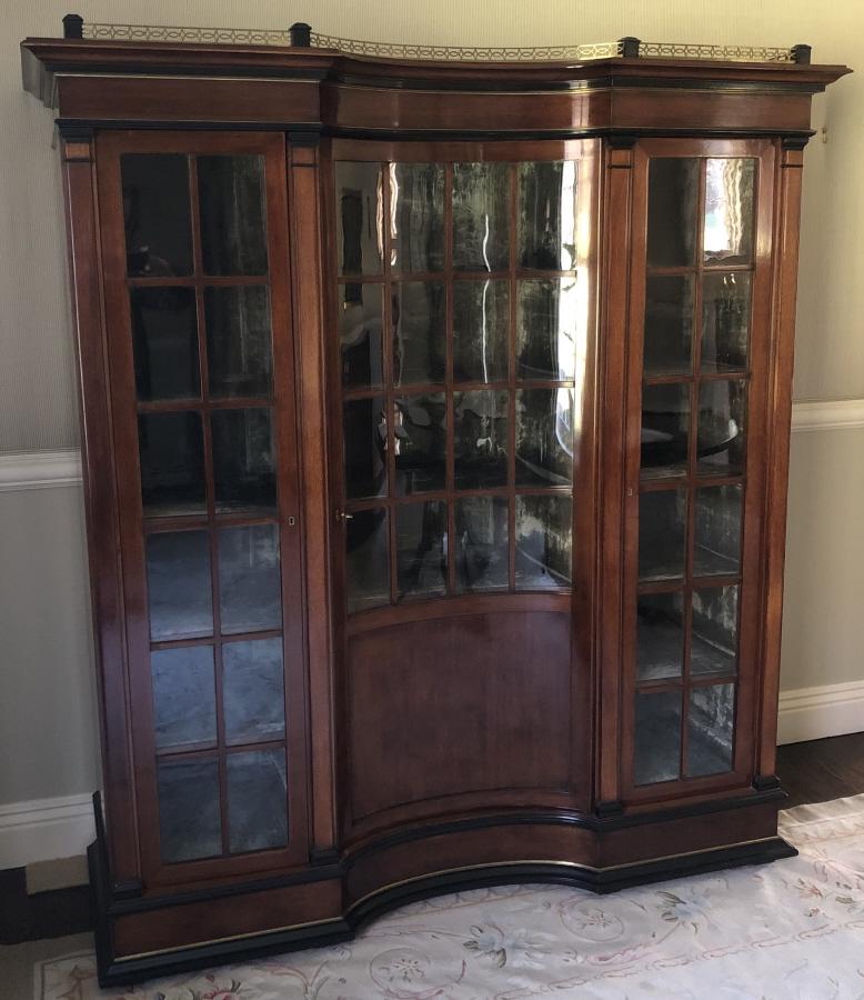 Antique French Empire 3 Cabinet Mahogany Vitrine (1 of 10)