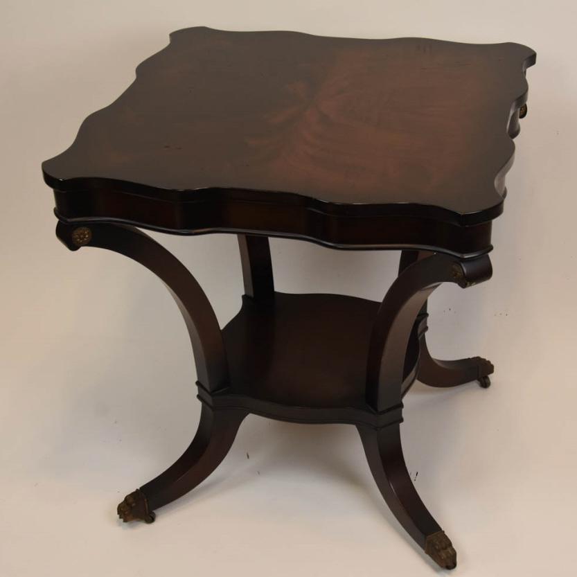 Regency Mahogany Brass Claw Feet Serpentine Table (1 of 7)