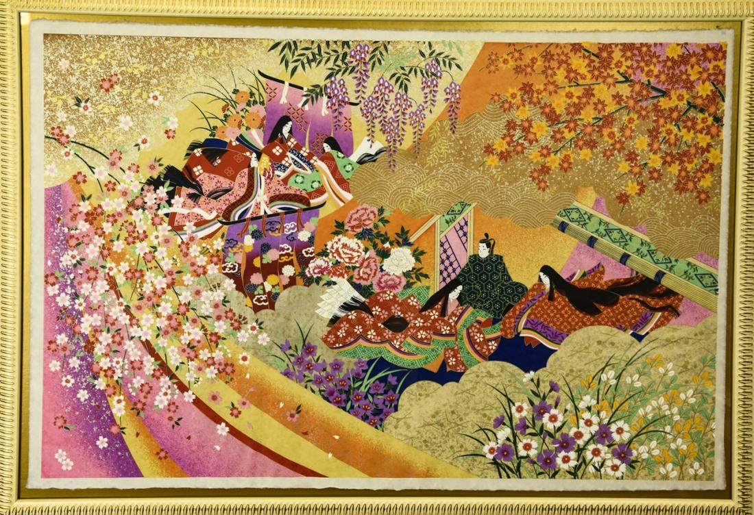 Contemporary Japanese Embellished Silk Screen (1 of 7)