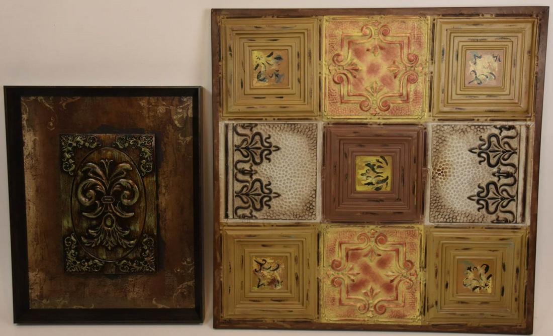 2 Tin Ceiling Plaque Motif Hanging Art (1 of 6)