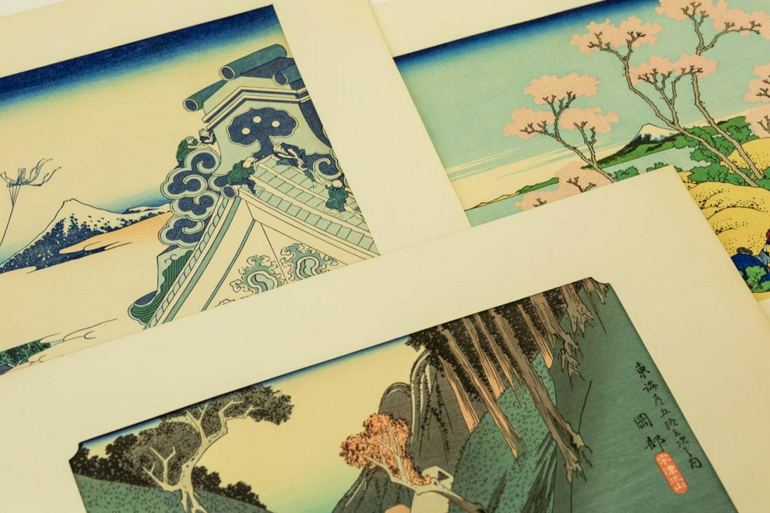 3 Japanese Color Woodblock Engravings (1 of 10)