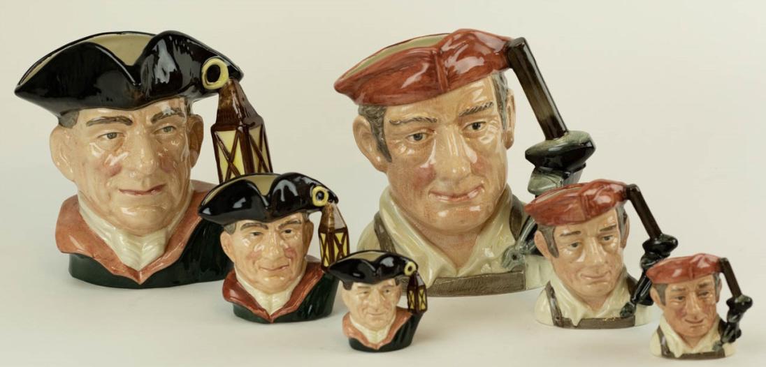 Lot Royal Doulton Porcelain Toby Character Jugs (1 of 8)