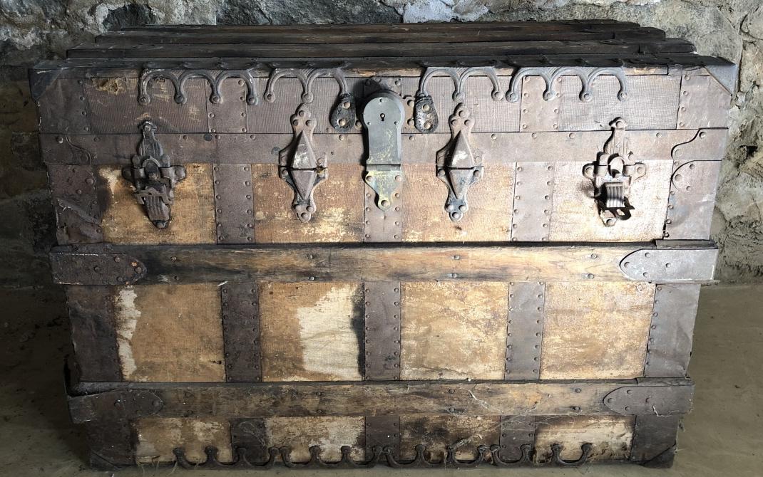 Antique Victorian Forged & Banded Steamer Trunk (1 of 4)
