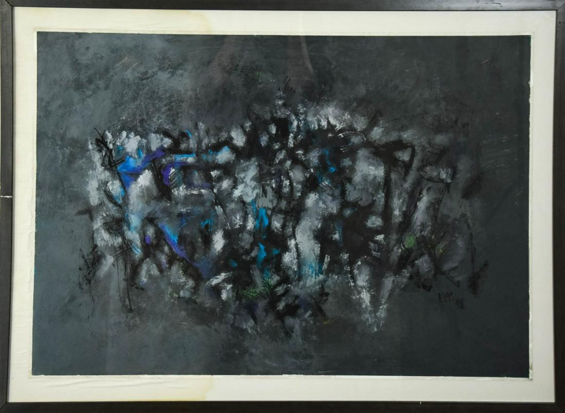 C 1999 Contemporary Tempera Painting Signed (1 of 7)