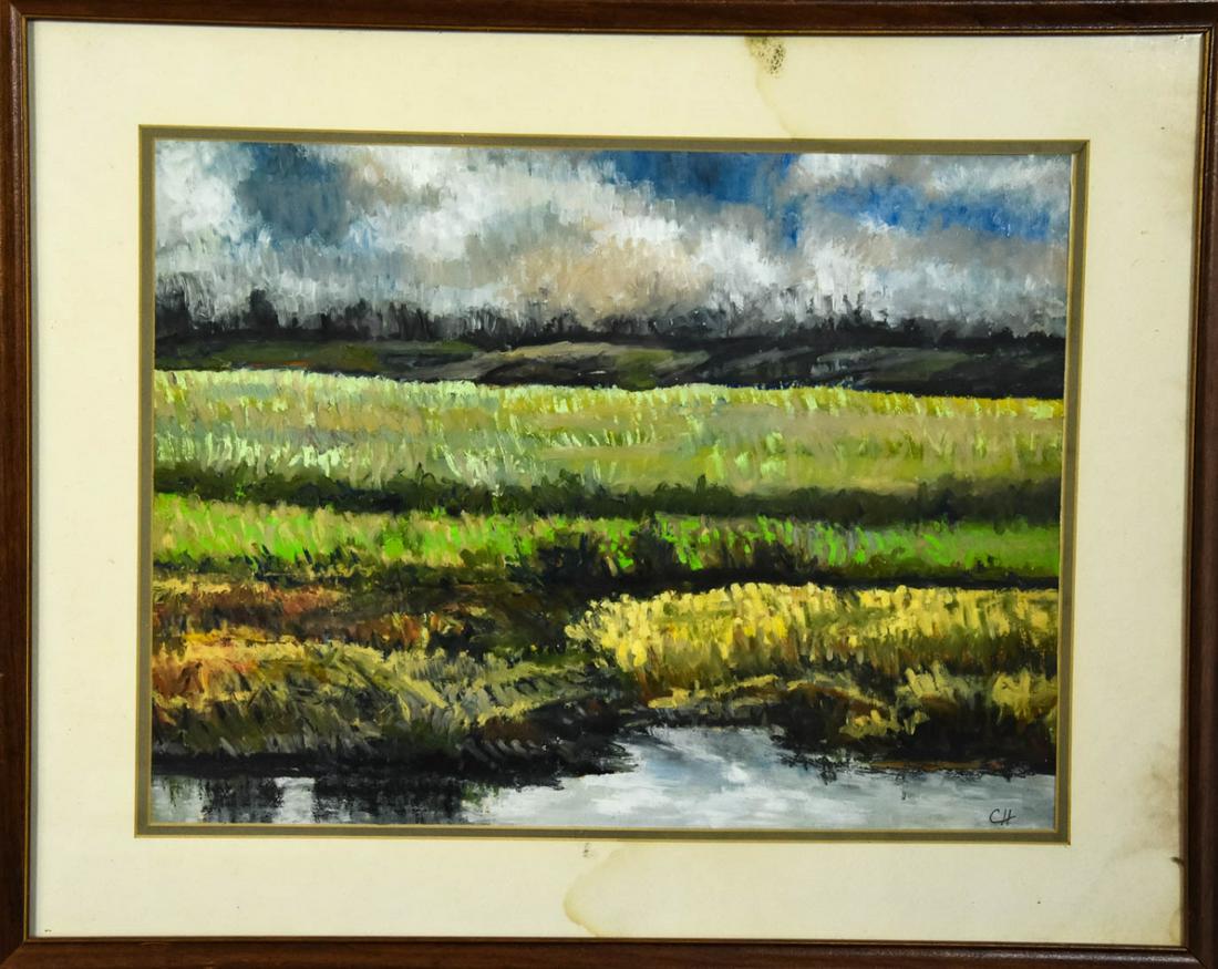 CH Signed Landscape Scene Acrylic Painting (1 of 6)