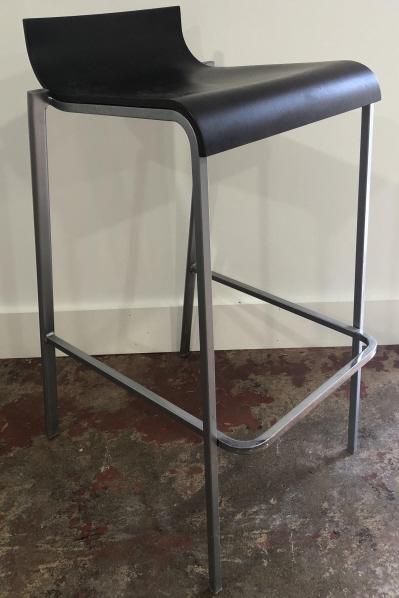 Modernist Bent Wood and Chrome Stool (1 of 4)