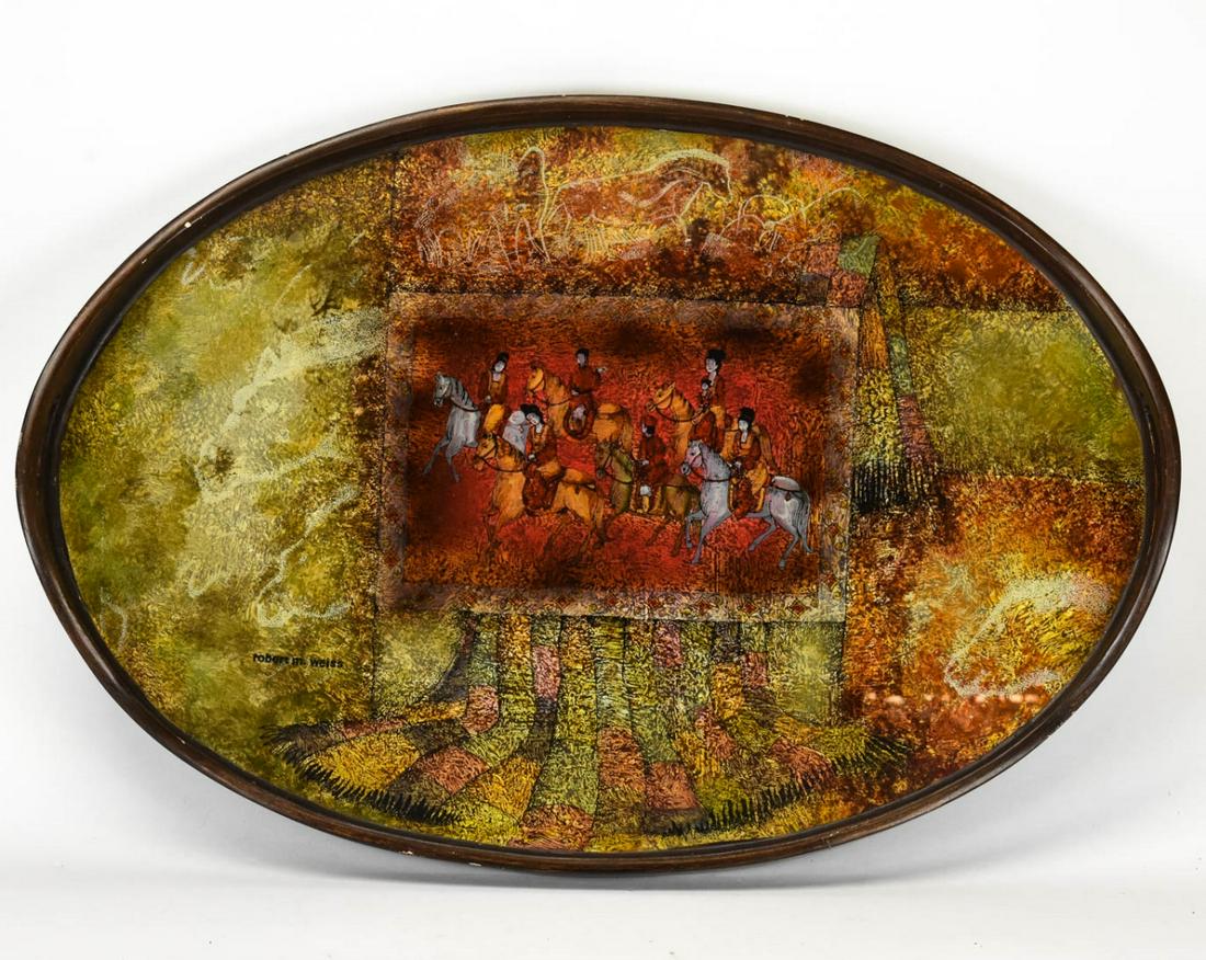 Robert M. Weiss Reverse Painted Glass Serving Tray (1 of 7)
