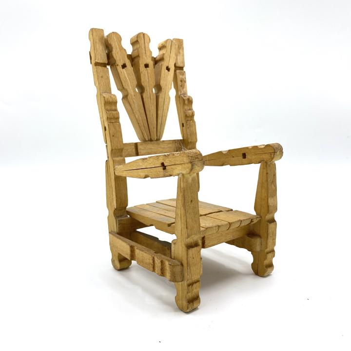 Vintage Folk Art Miniature Clothes Pin Chair (1 of 4)