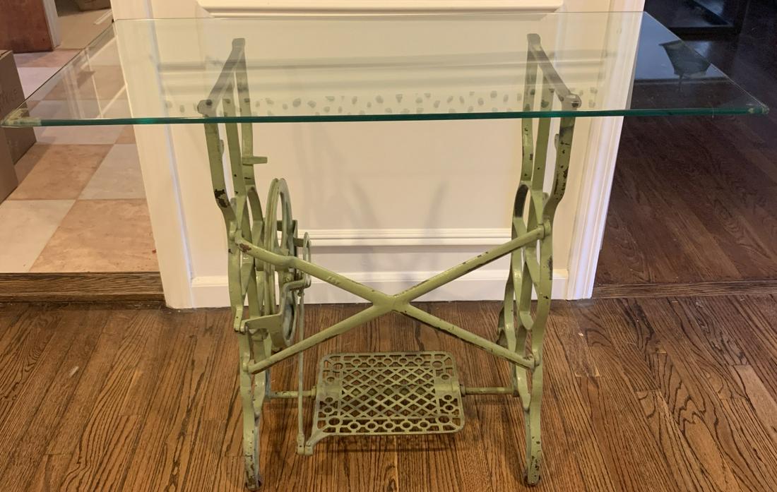 Shabby Chic Painted Antique Sewing Console Table (1 of 6)